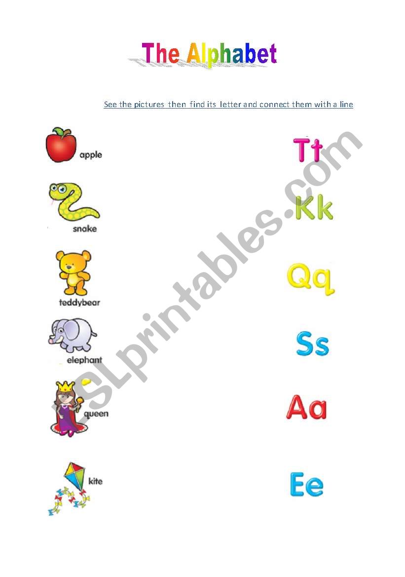 The Alphabet 1/2 worksheet