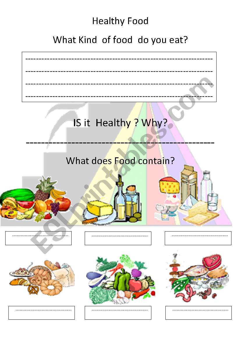 food worksheet