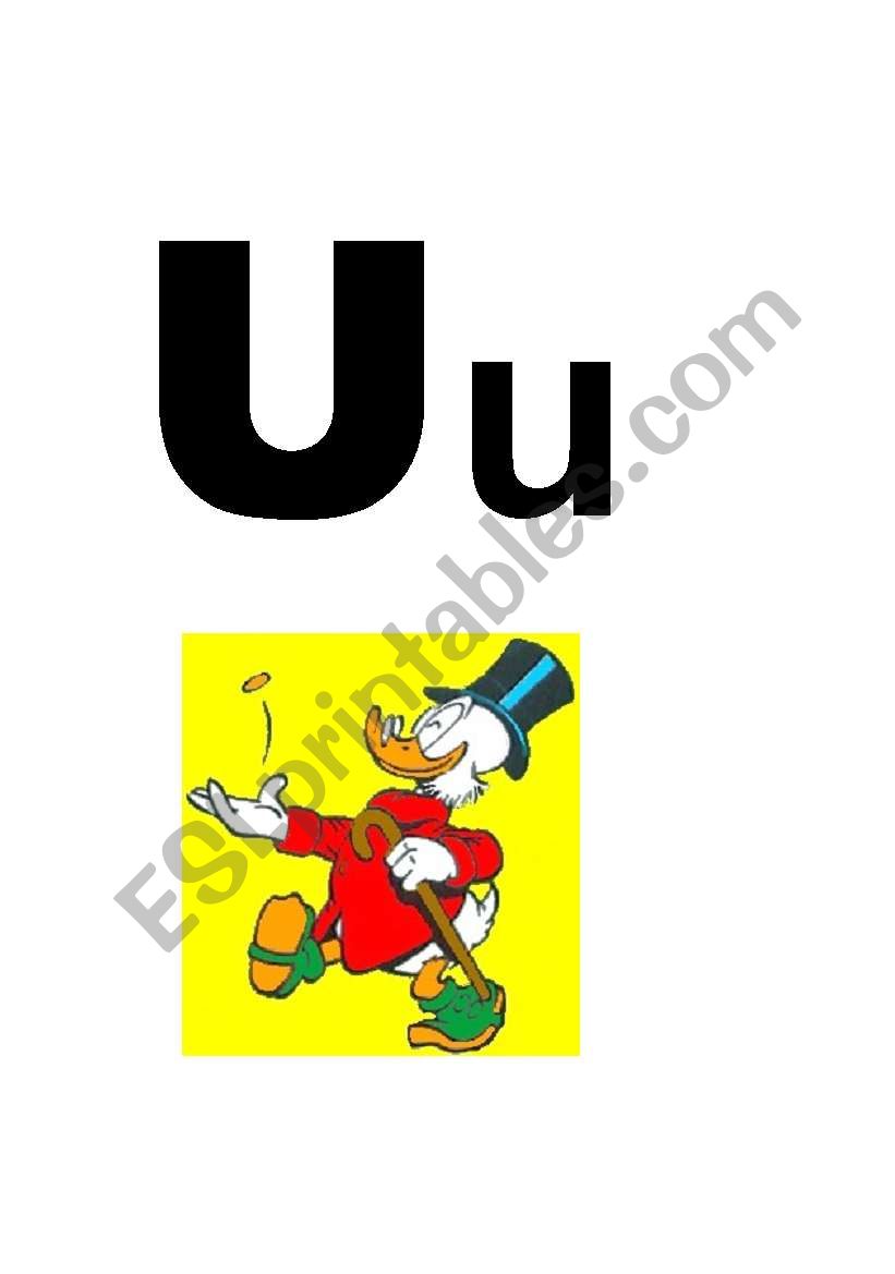 letter u flash cards worksheet