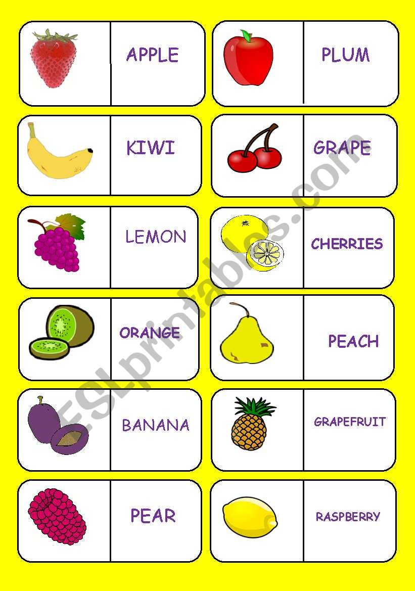 FRUIT DOMINOE worksheet