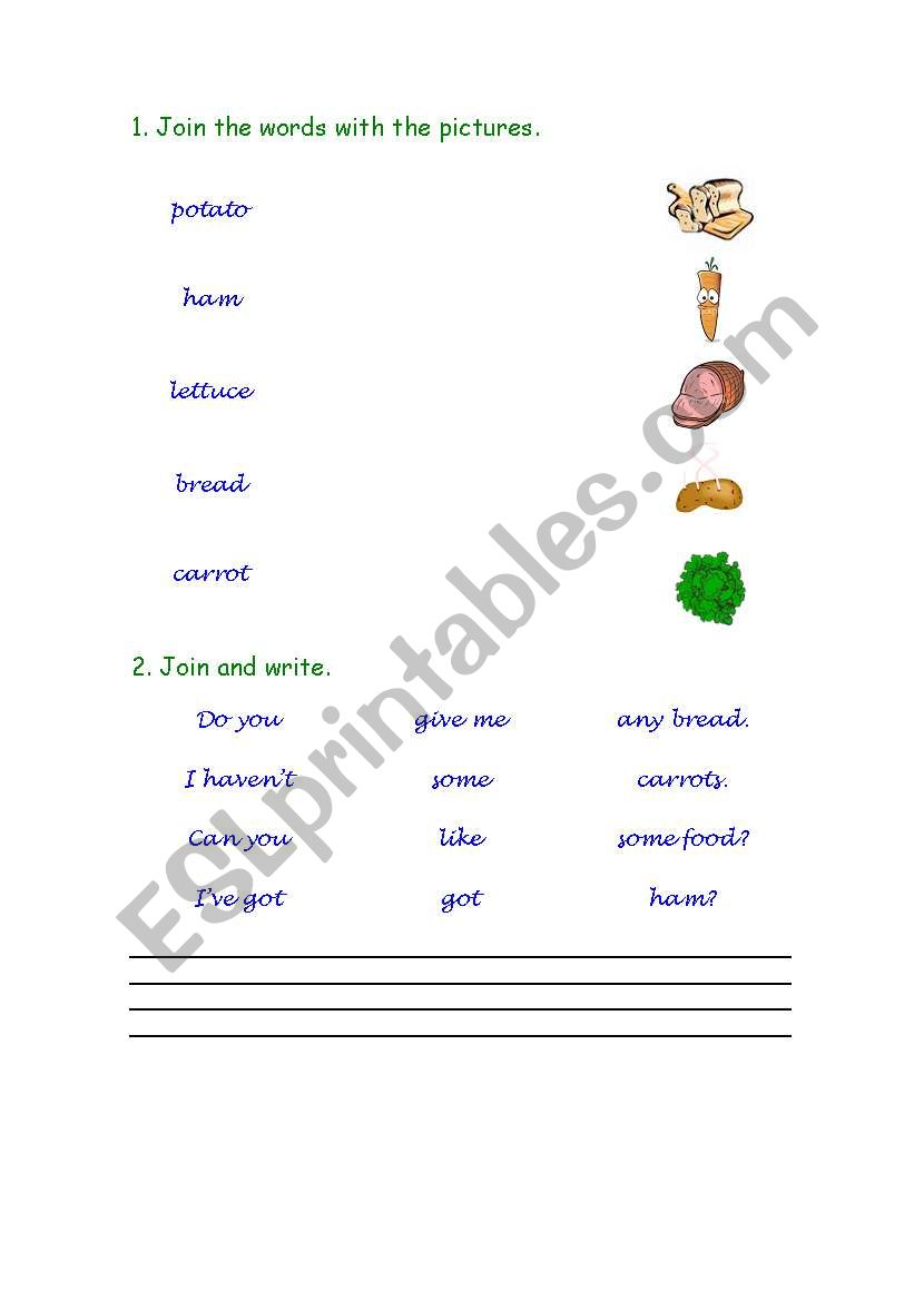 Food - Match worksheet