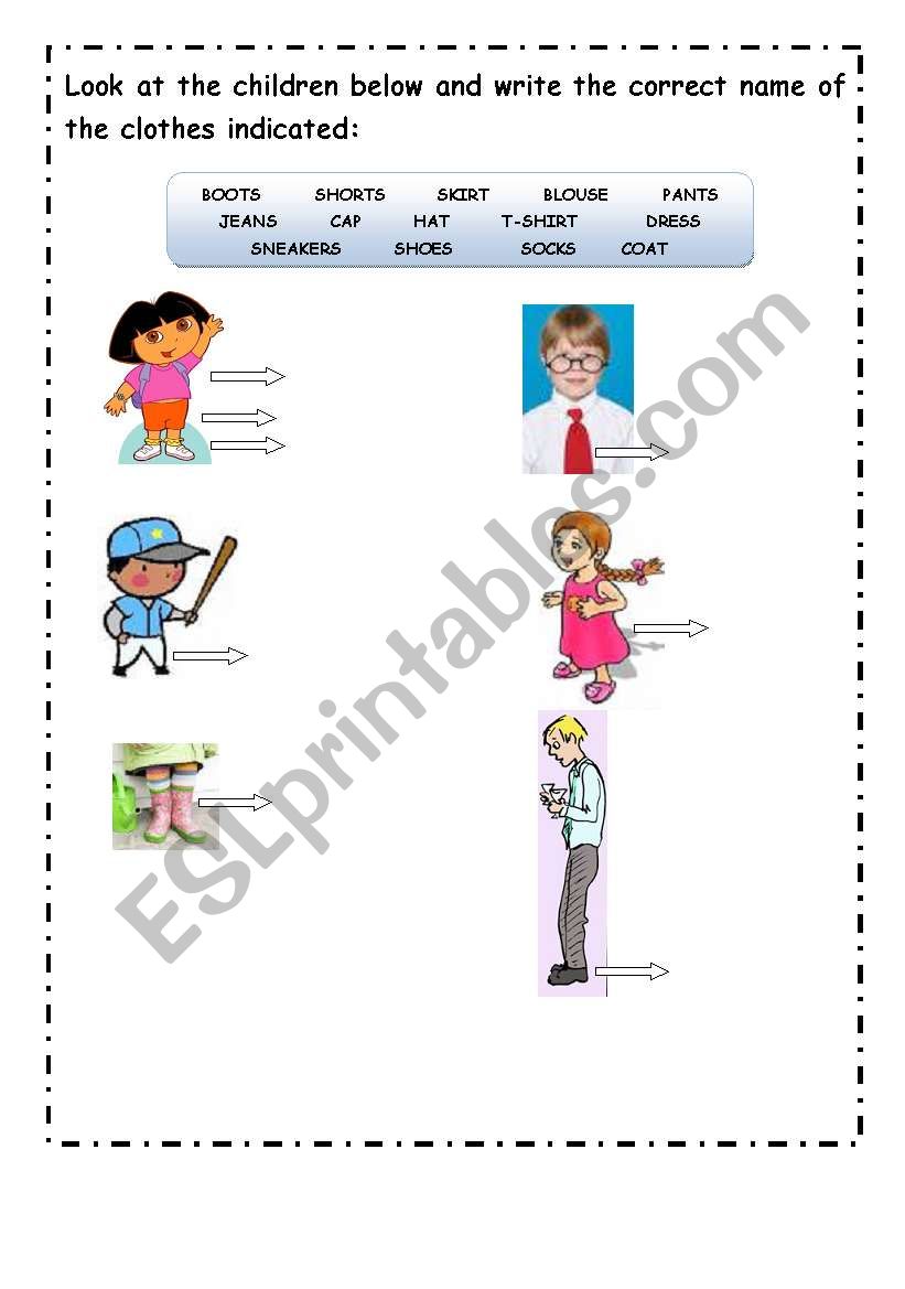 clothes worksheet