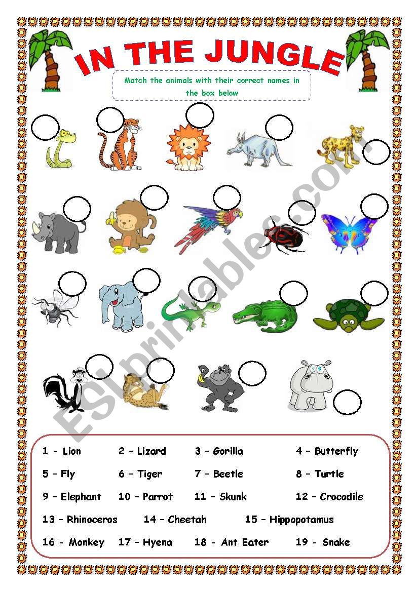 In the Jungle worksheet