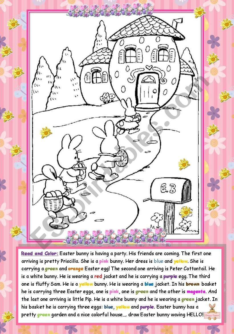 Easter bunny and friends worksheet