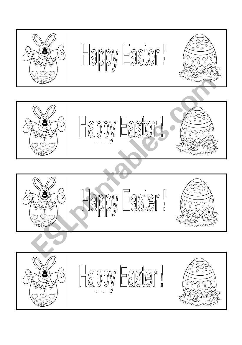Easter Bookmark worksheet
