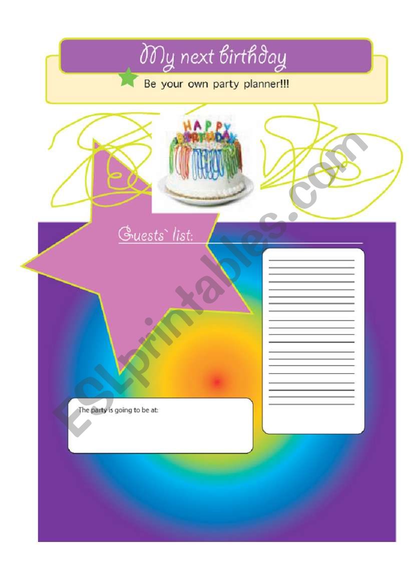 PLAN YOUR BIRTHDAY PARTY! Lesson Plan