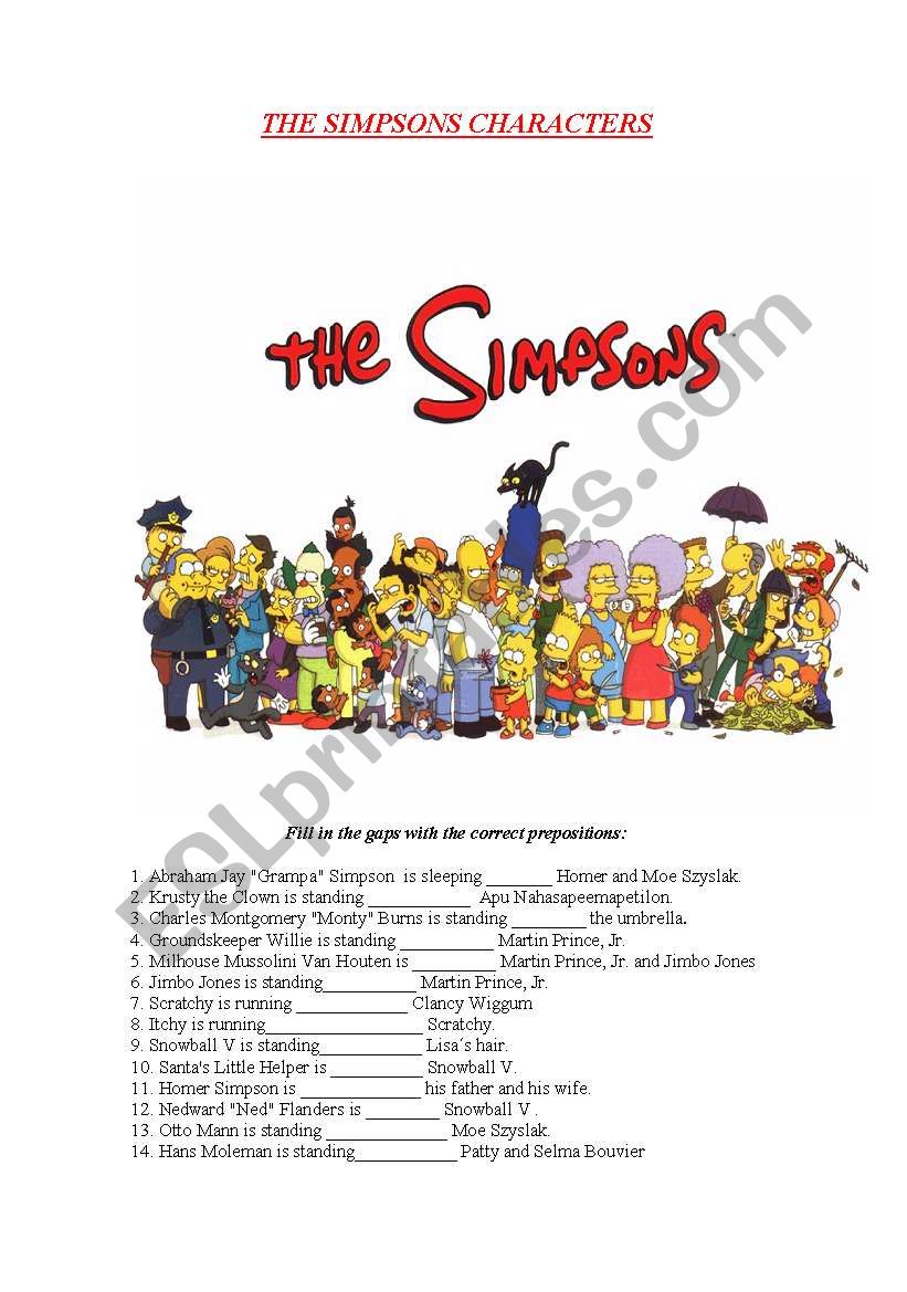 The Simpsons World - Place Prepositions