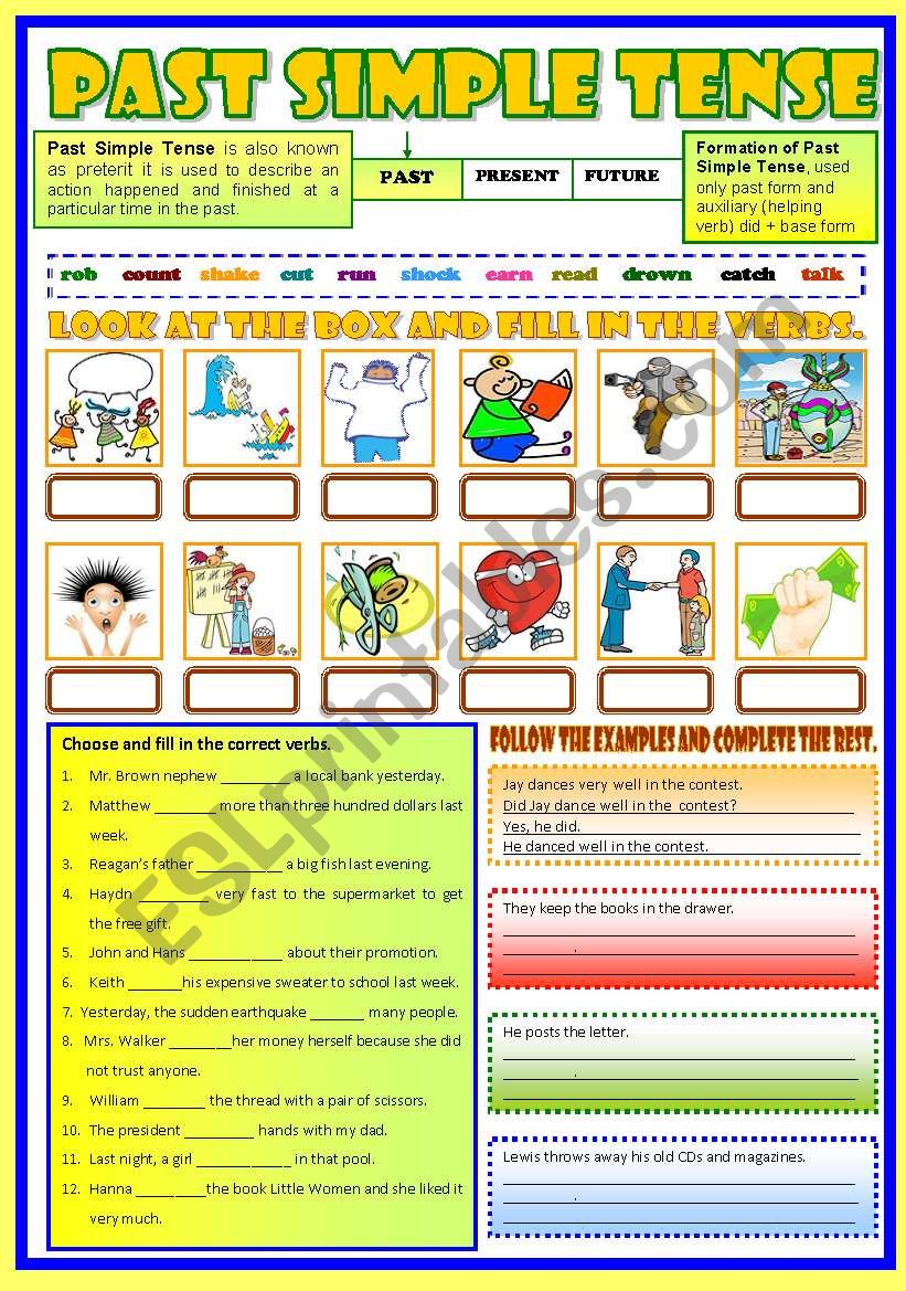 Past Simple Tense  (B/W & Keys)