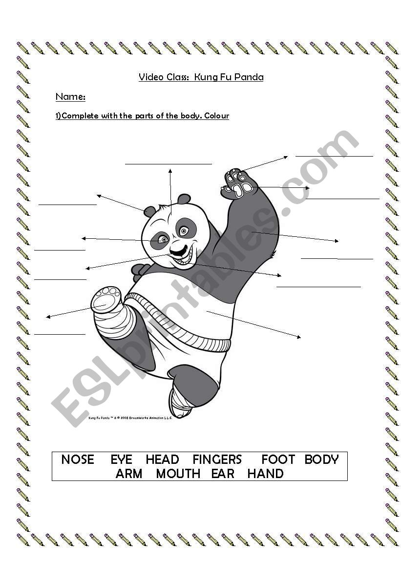 Video Class: Kung Fu Panda worksheet