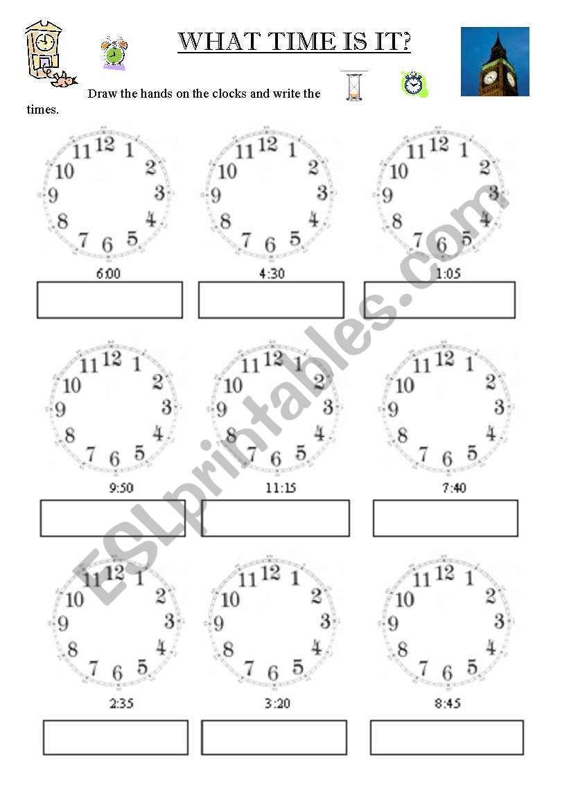 what time is it? worksheet