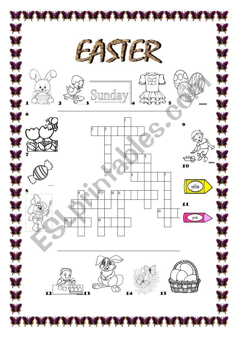 easter crossword worksheet