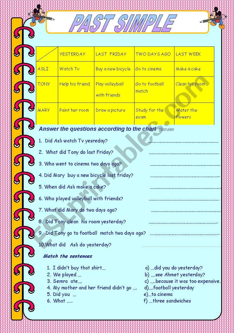 simple past worksheet