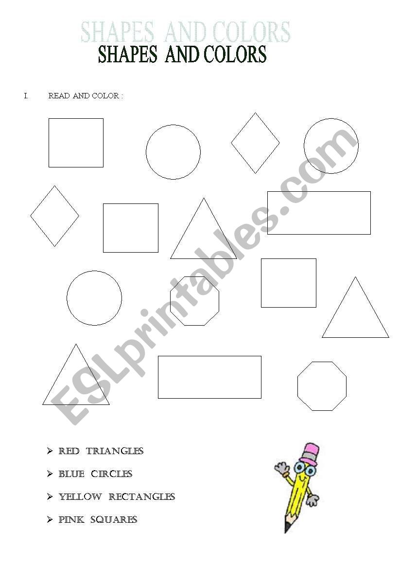 shapes and colors worksheet