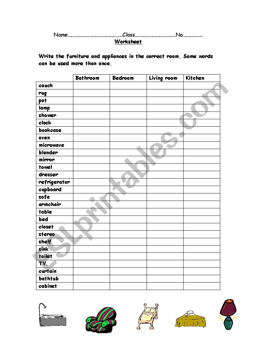 house and home worksheet