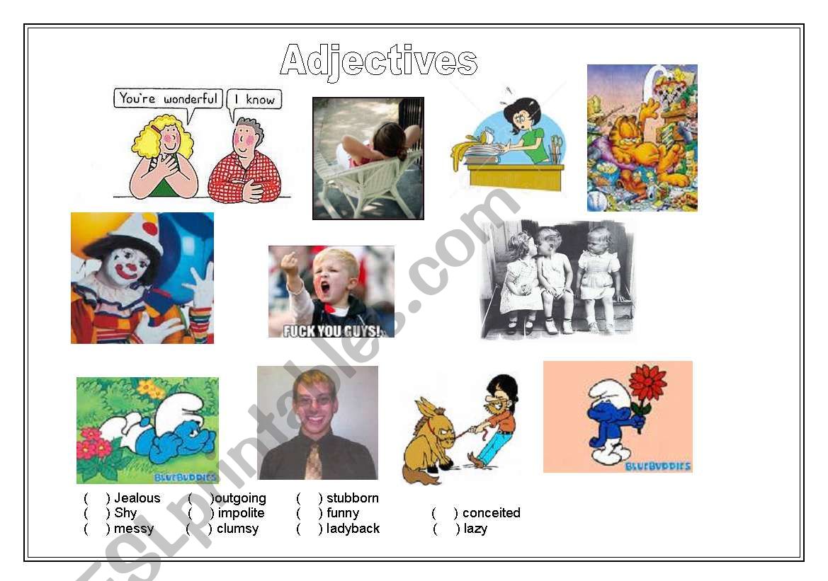 Adjectives about personality worksheet