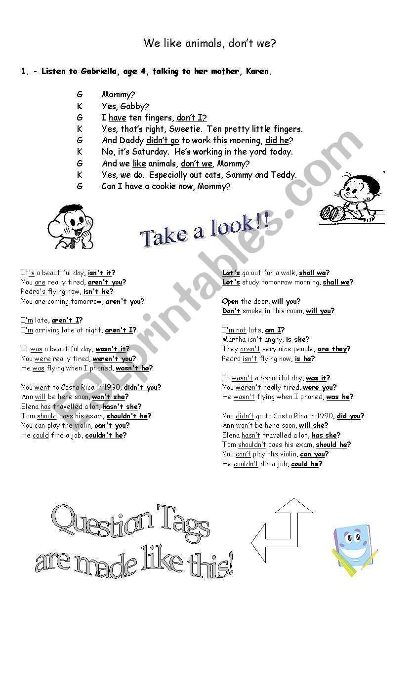 We like animals, dont we? worksheet