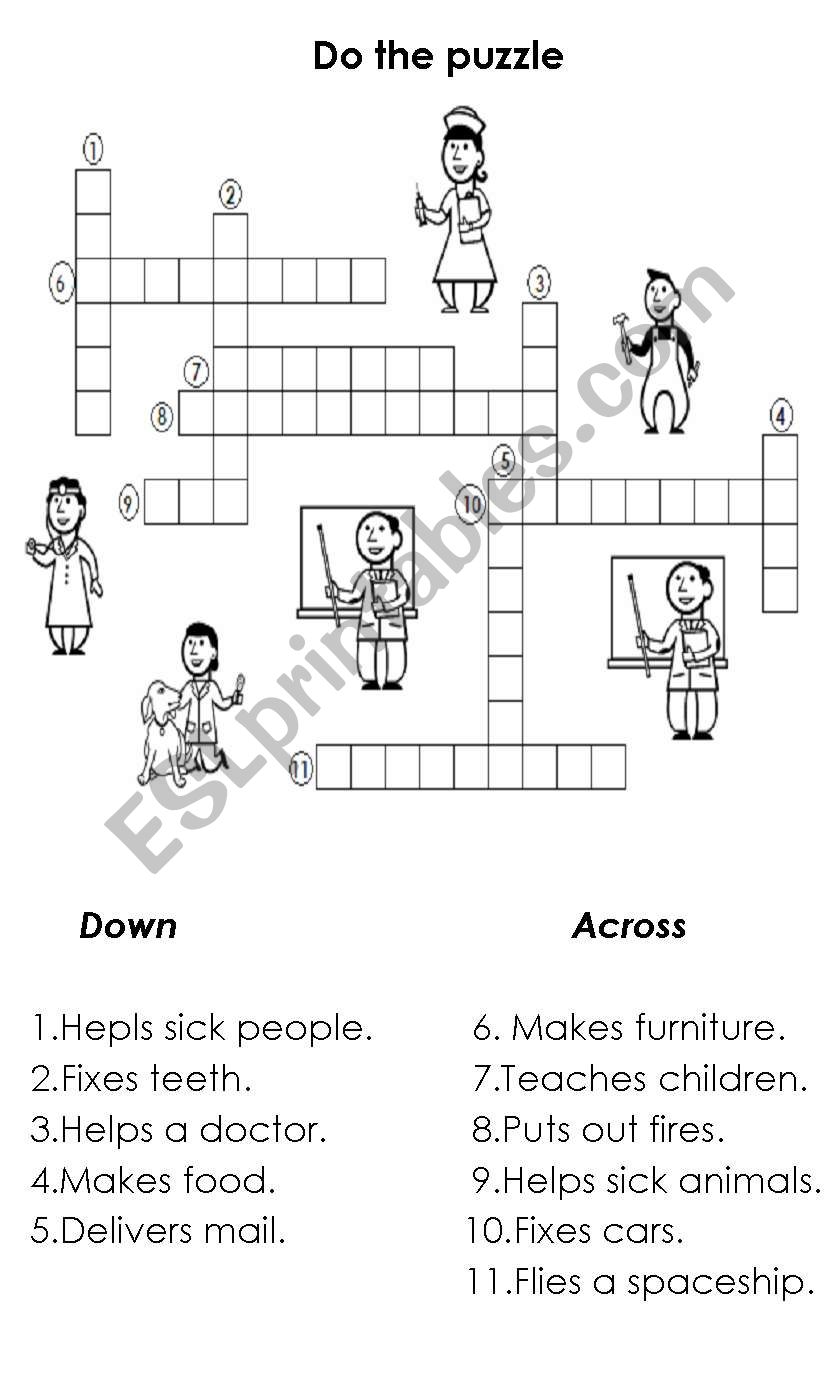 jobs puzzle worksheet