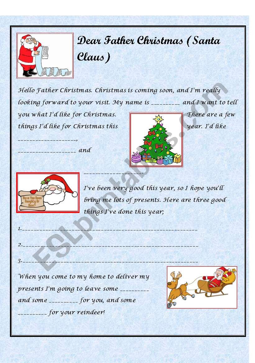 Letter to Father Christmas/Santa 