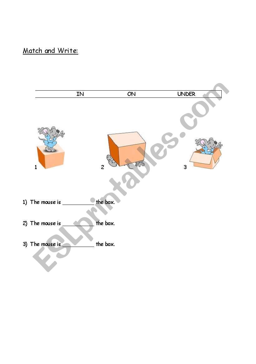 Prepositions worksheet