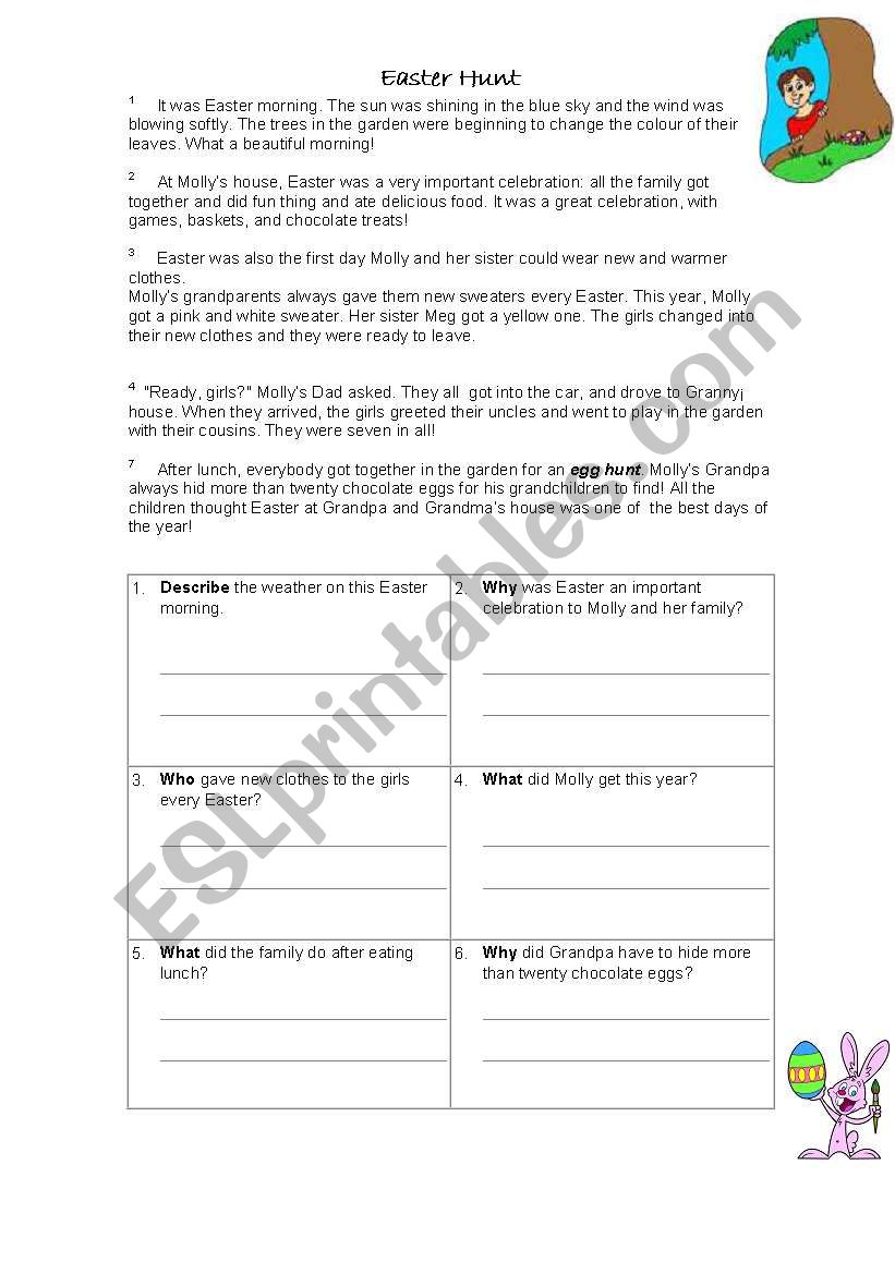 EASTER HUNT worksheet