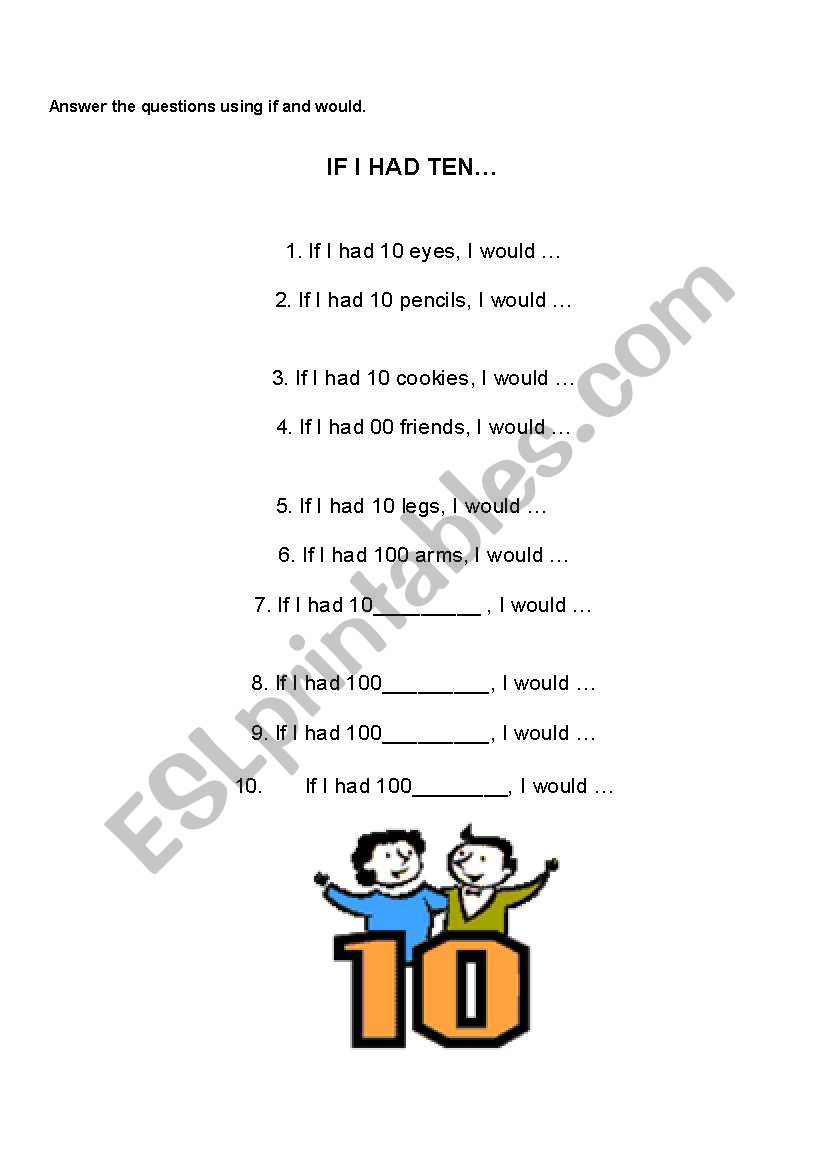 if i had... worksheet