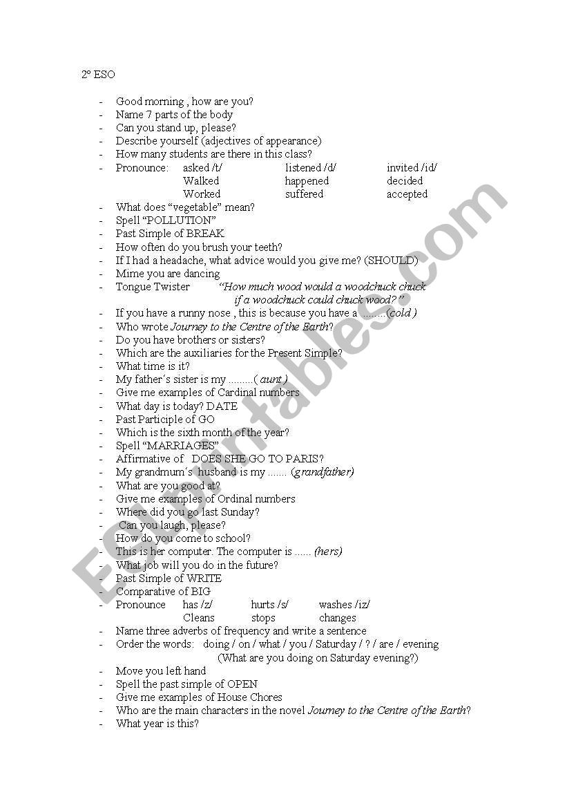 Just Conversation worksheet