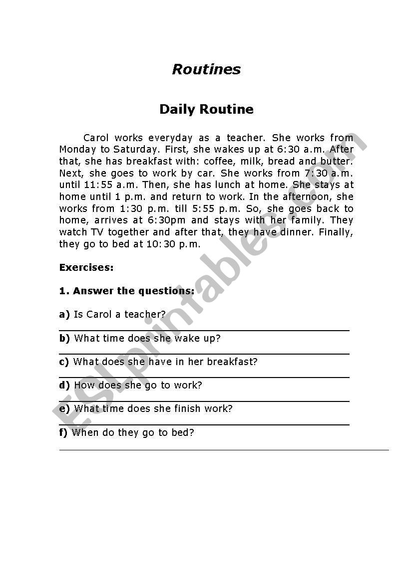 Simple Present worksheet