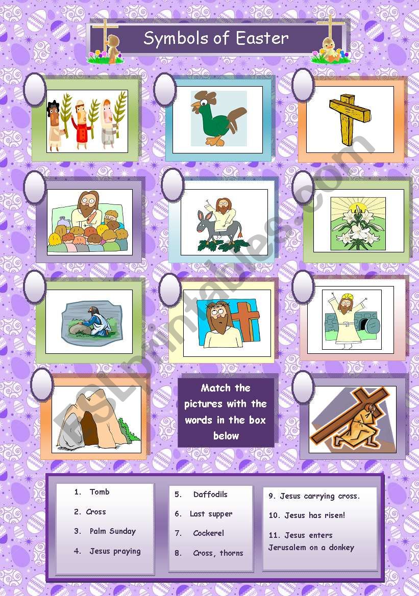 Symbols of Easter (religious) worksheet