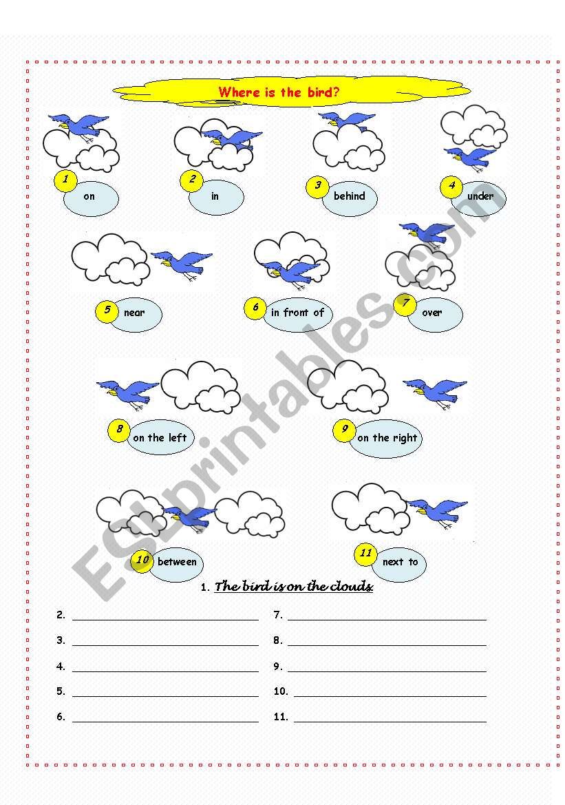 prepositions of place for elementary