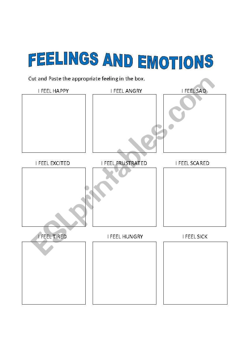 Feelings and Emotions cut outs