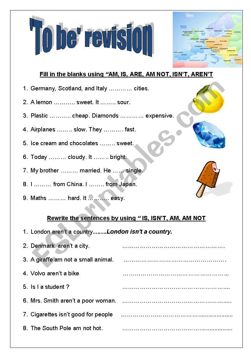 ´To be´ beginner revision worksheet