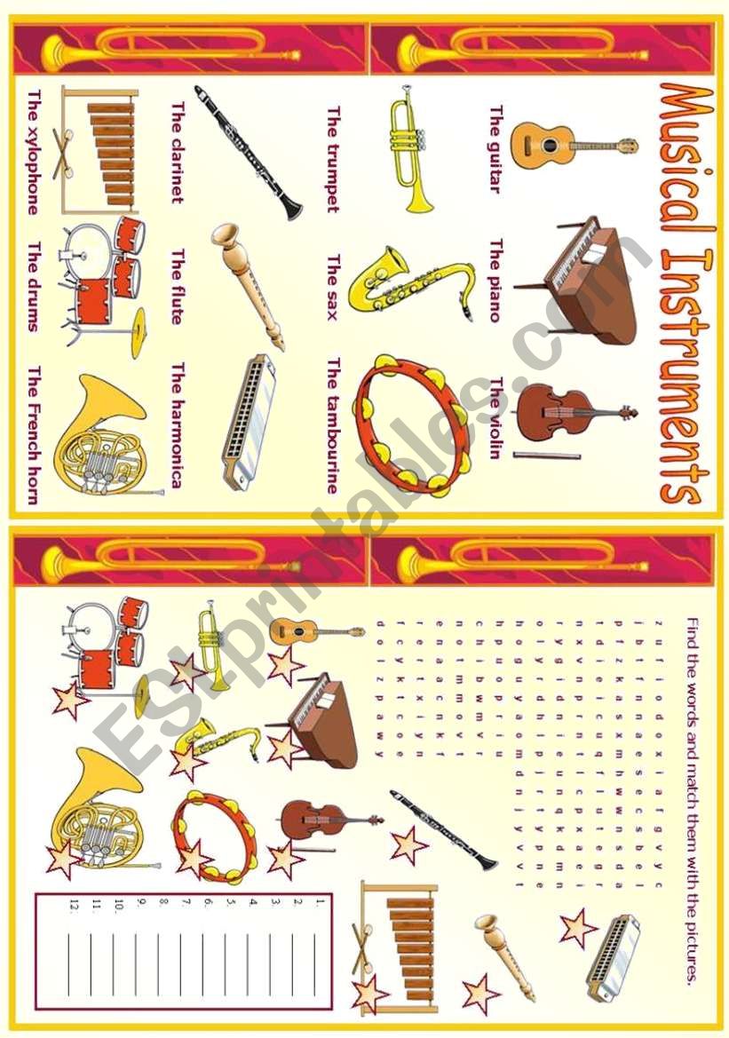 Musical Instruments worksheet