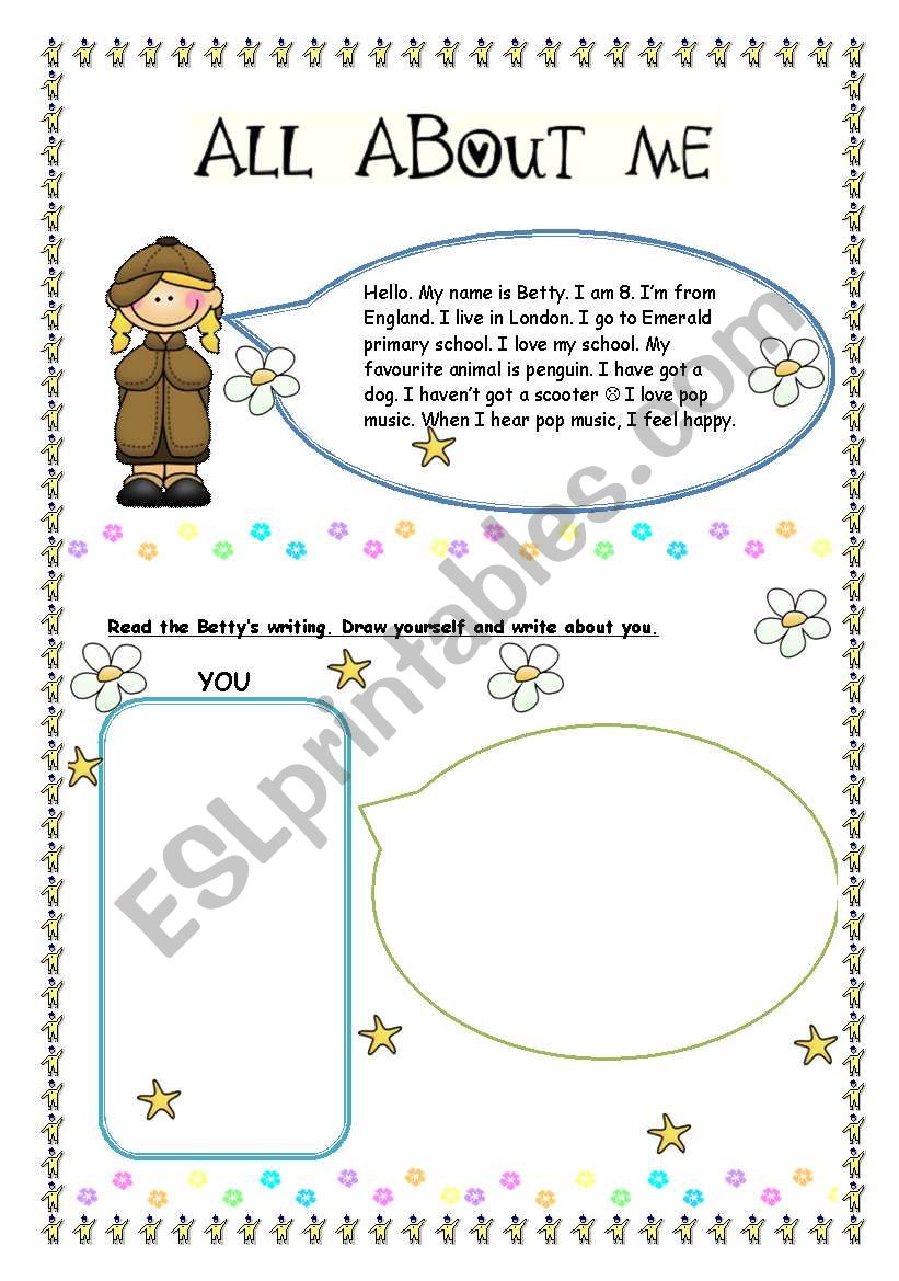 All about me worksheet