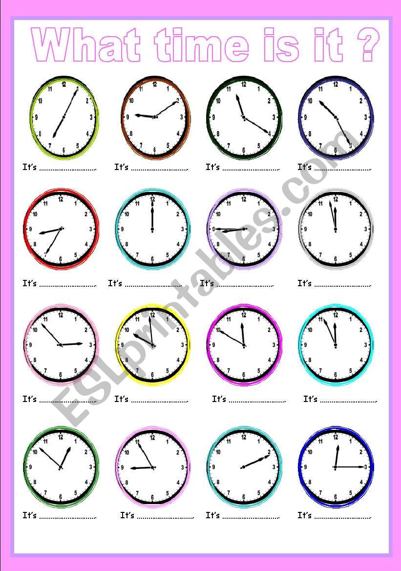 what time is it? worksheet