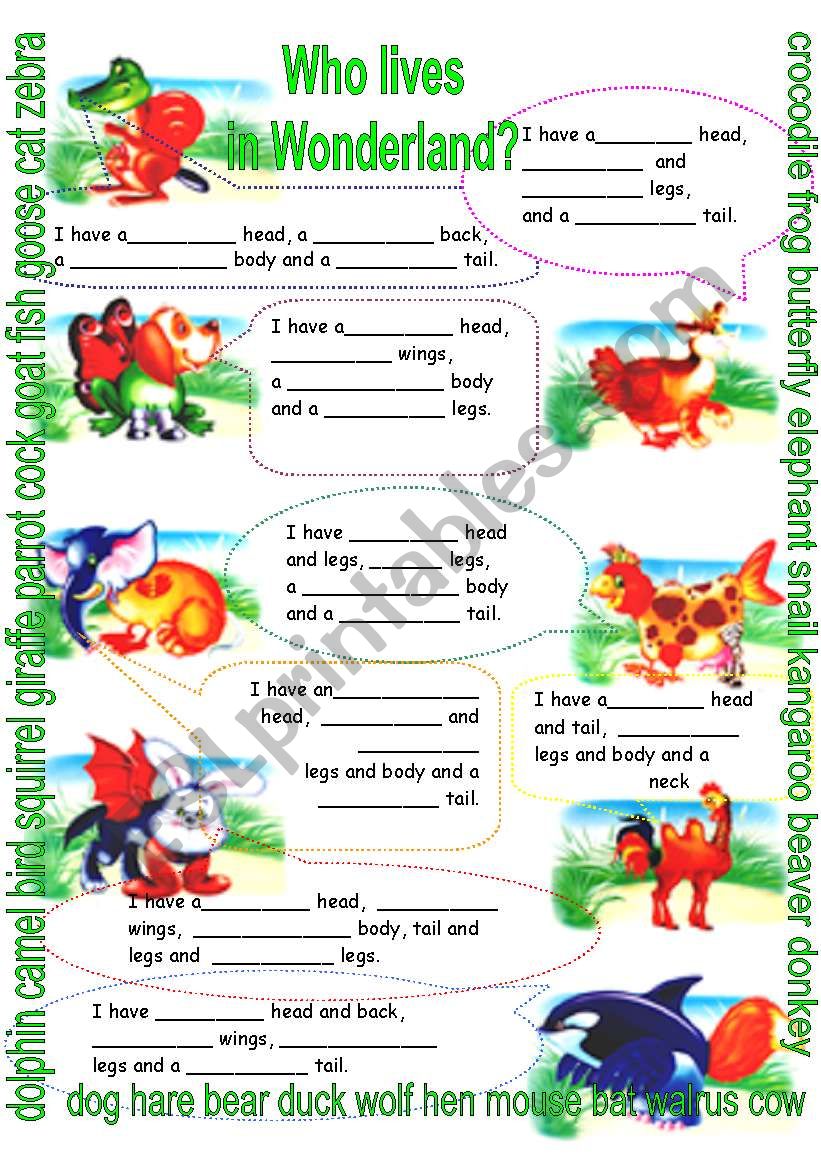 Who lives in Wonderland? worksheet