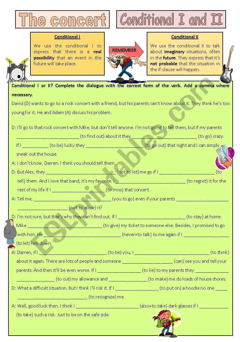 Conditionals I and II in context (plus BW and key)