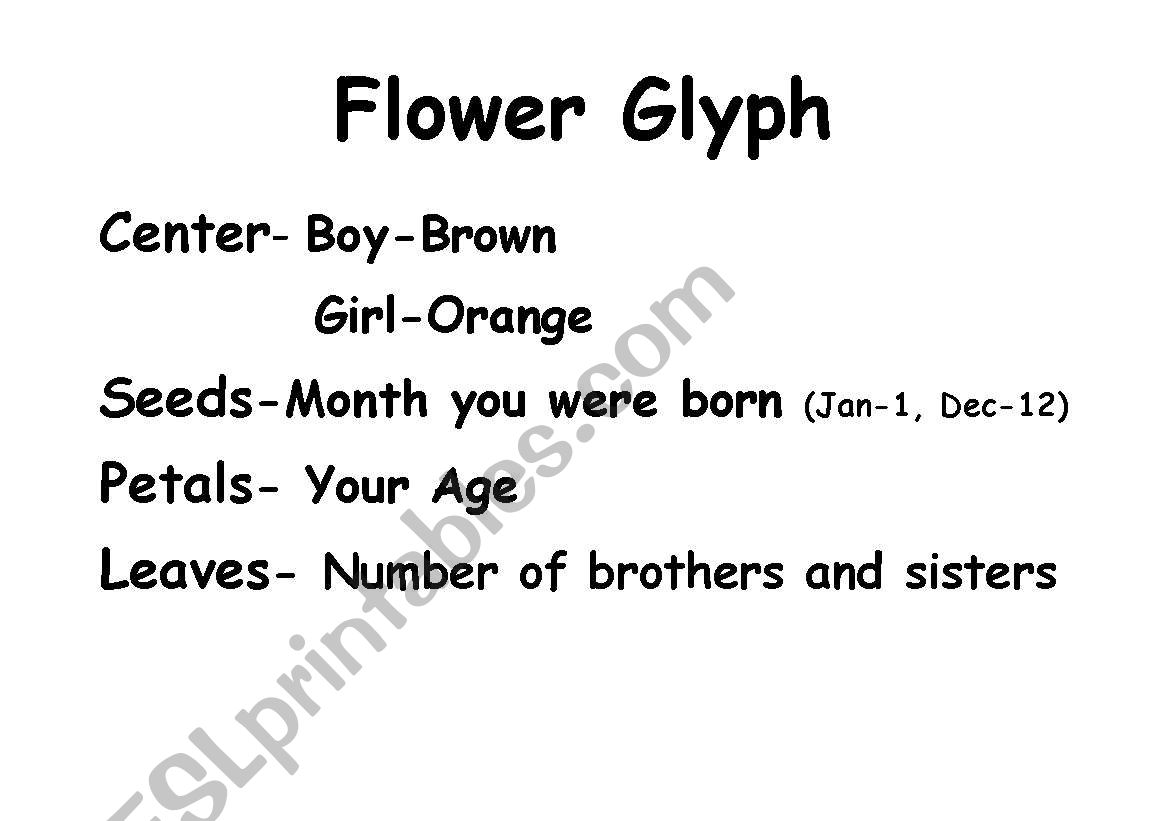 Flower Glyph worksheet