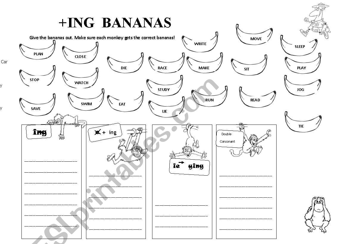 +iNG BANANAS worksheet