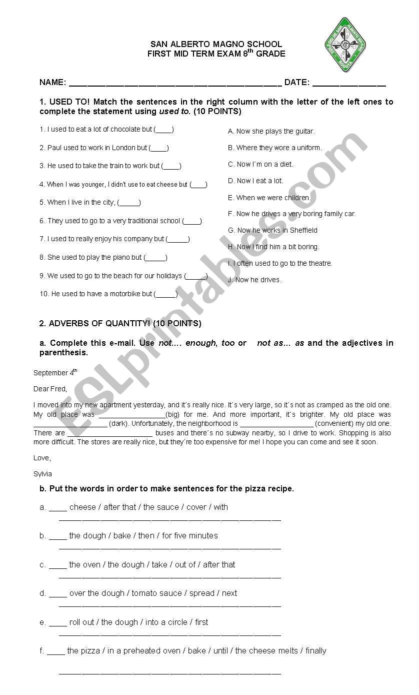 EXAM  worksheet