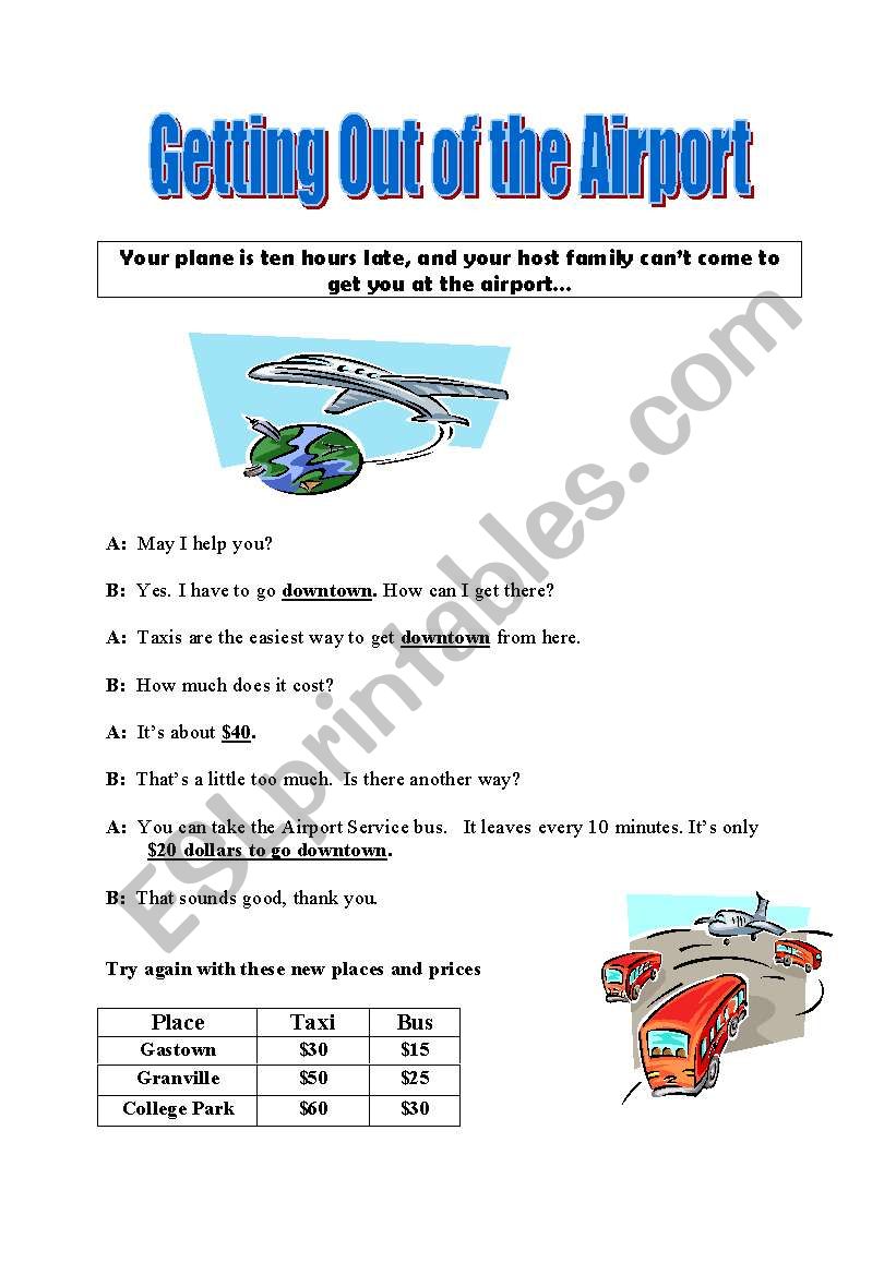 Getting Out of The Airport worksheet