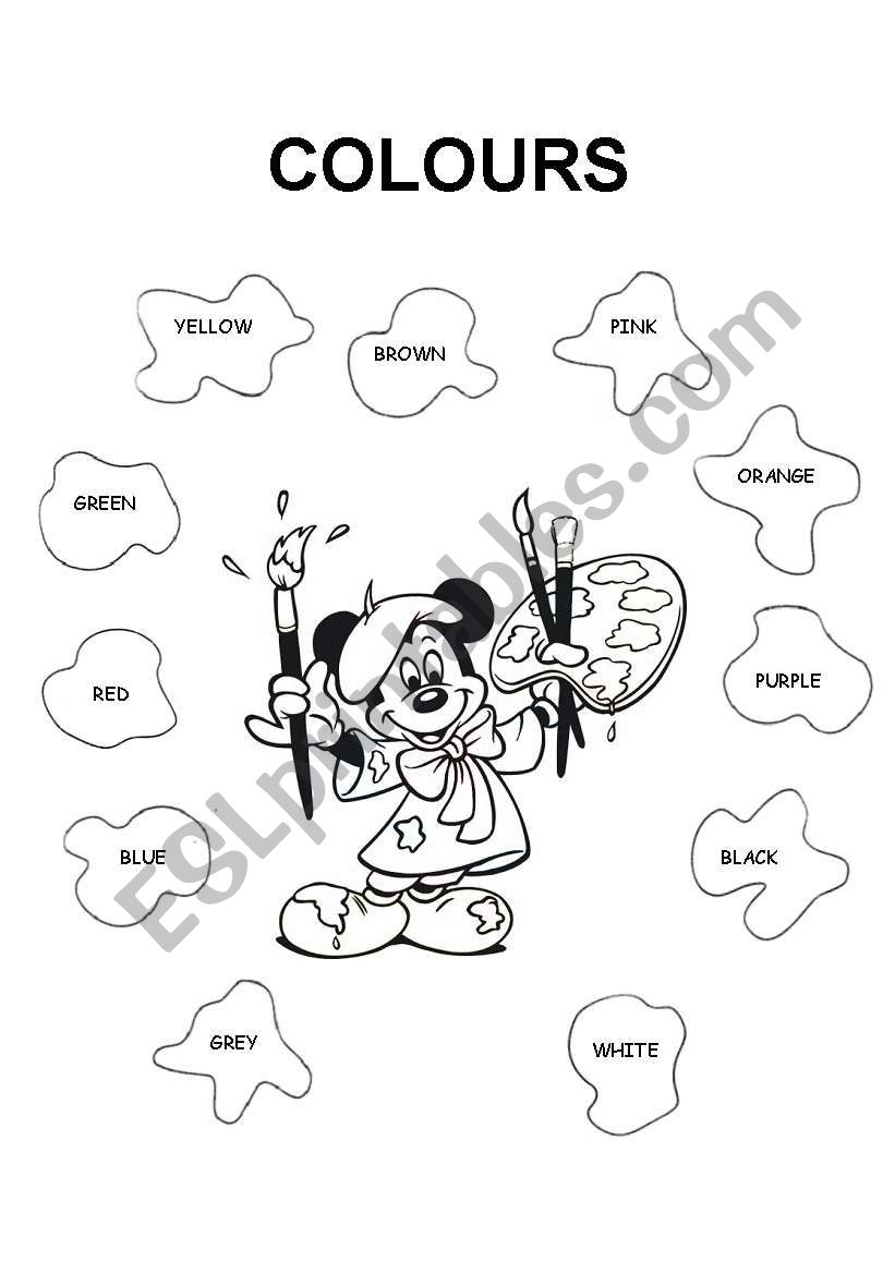 COLOUR THE SPOTS WITH MICKEY worksheet