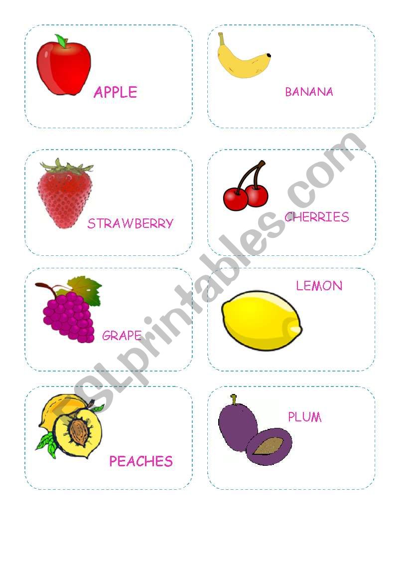 FRUIT MEMORY GAME OR FLASH CARDS