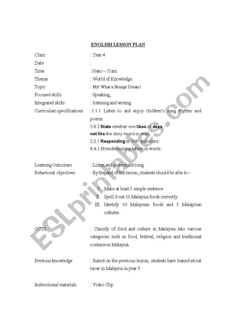 grammar lesson plan worksheet
