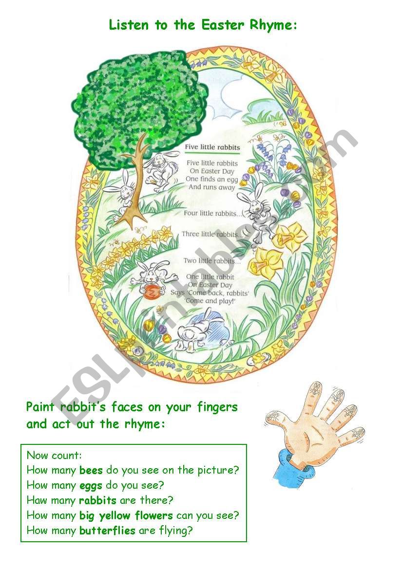 EASTER RHYME WITH EXERCISES worksheet