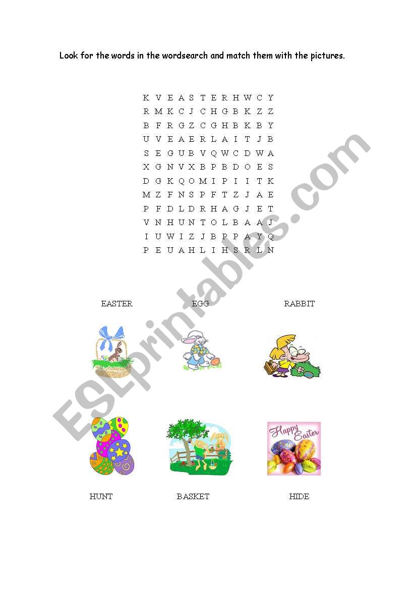 Easter vocabulary activities worksheet