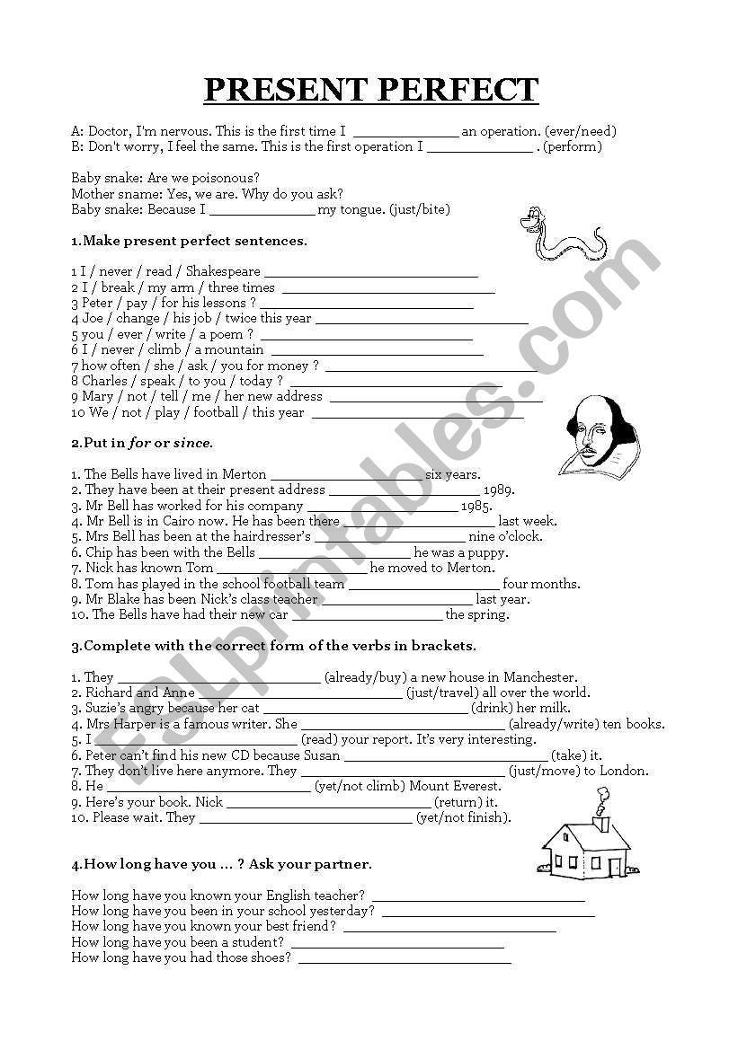 Present Perfect worksheet