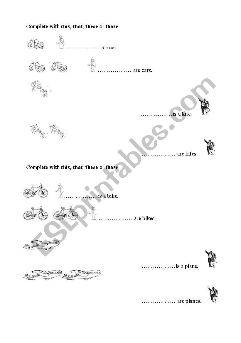 The demonstrative pronouns worksheet