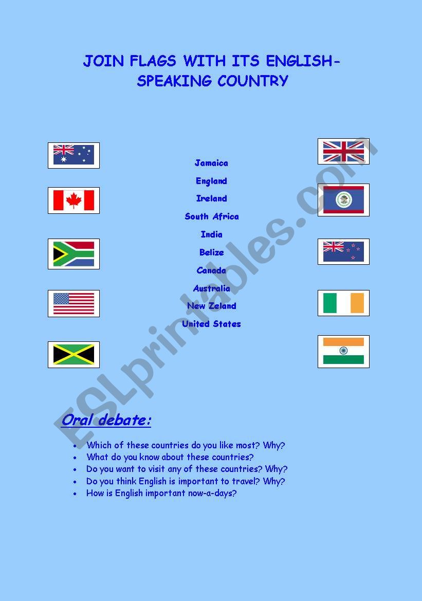 Flags:join and conversation worksheet