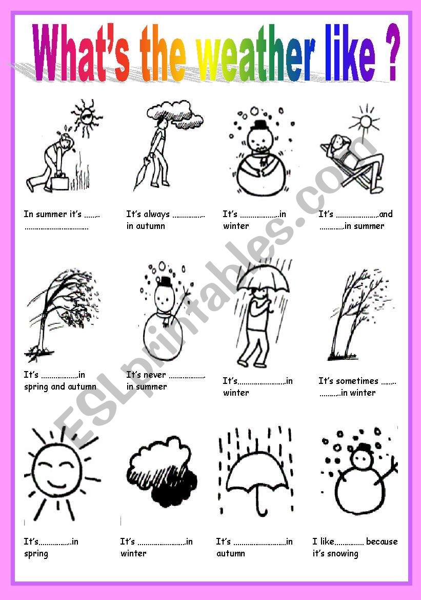 whats the weather like? worksheet