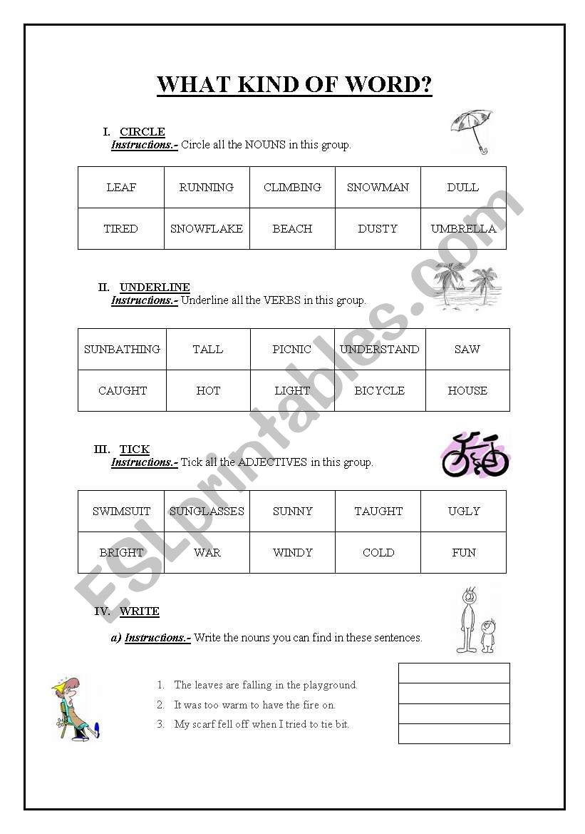 words! worksheet